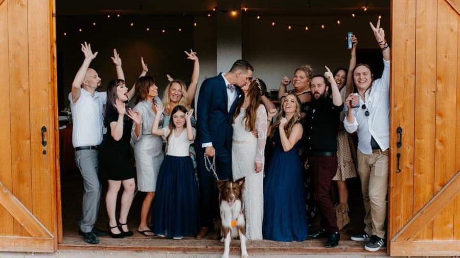 guests enjoying a micro wedding at the ranch